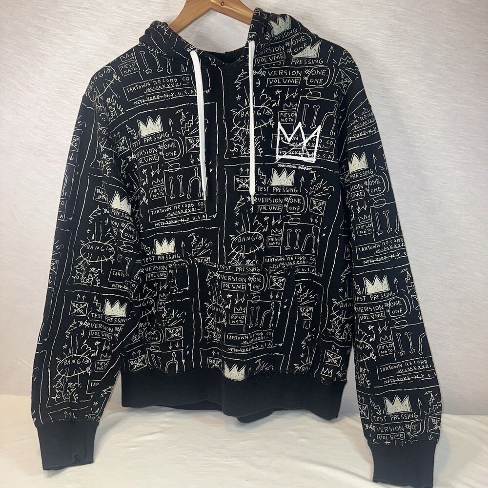 Jean-Michel Basquiat Hoodie Sweatshirt Small Black Vintage Street Skate Art RARE